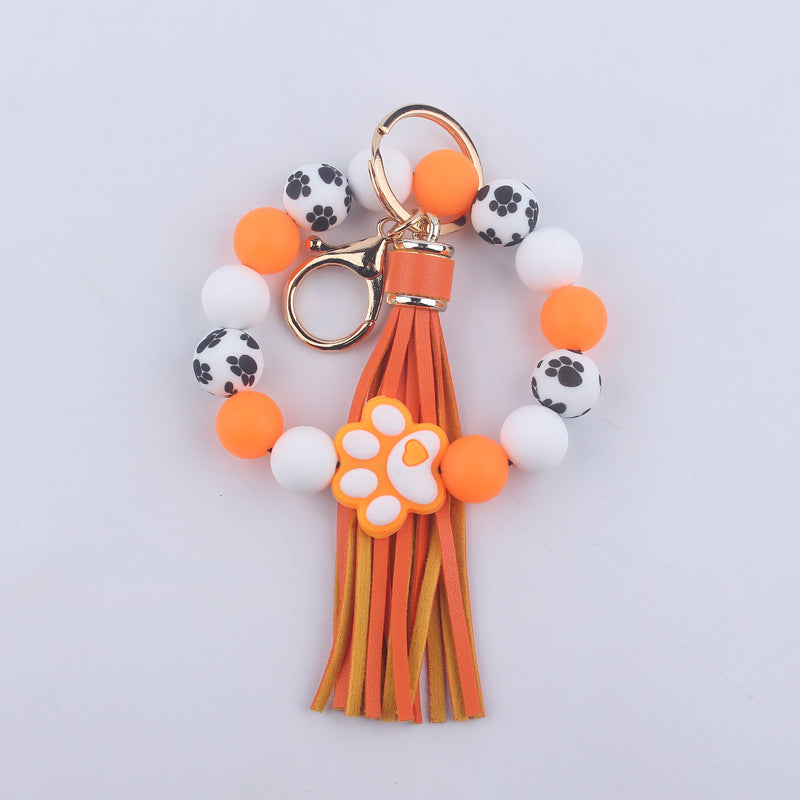 Wholesale Cartoon Dog Claw Silicone Beaded Wrist Keychain ACC-KC-GuangTian030