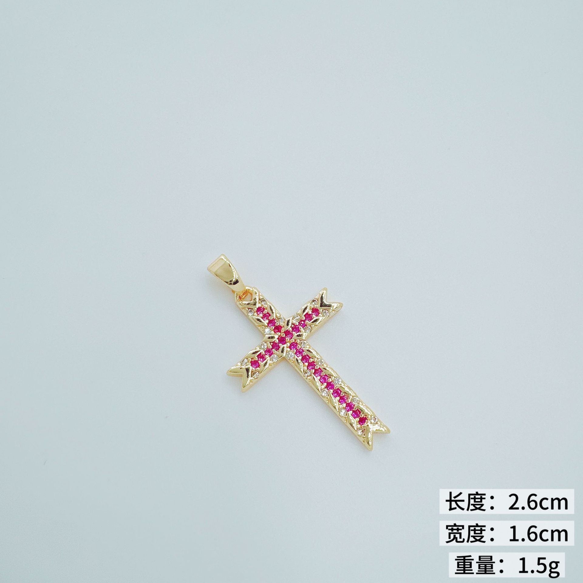 Wholesale European Style Gold-Plated Rhinestone Cross Pendant Car Key Accessory Fashion Jewelry
