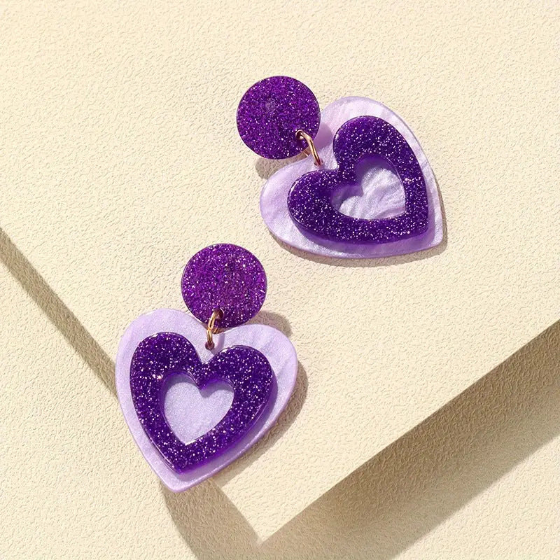 Wholesale Valentine' s Day Acrylic Heart Earrings