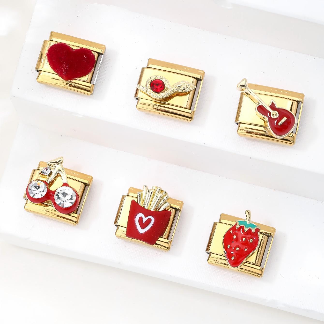 Wholesale 10pcs Italian Charm Bracelet 9mm DIY Splicing Cute Creative Stainless Steel Composable Bracelet