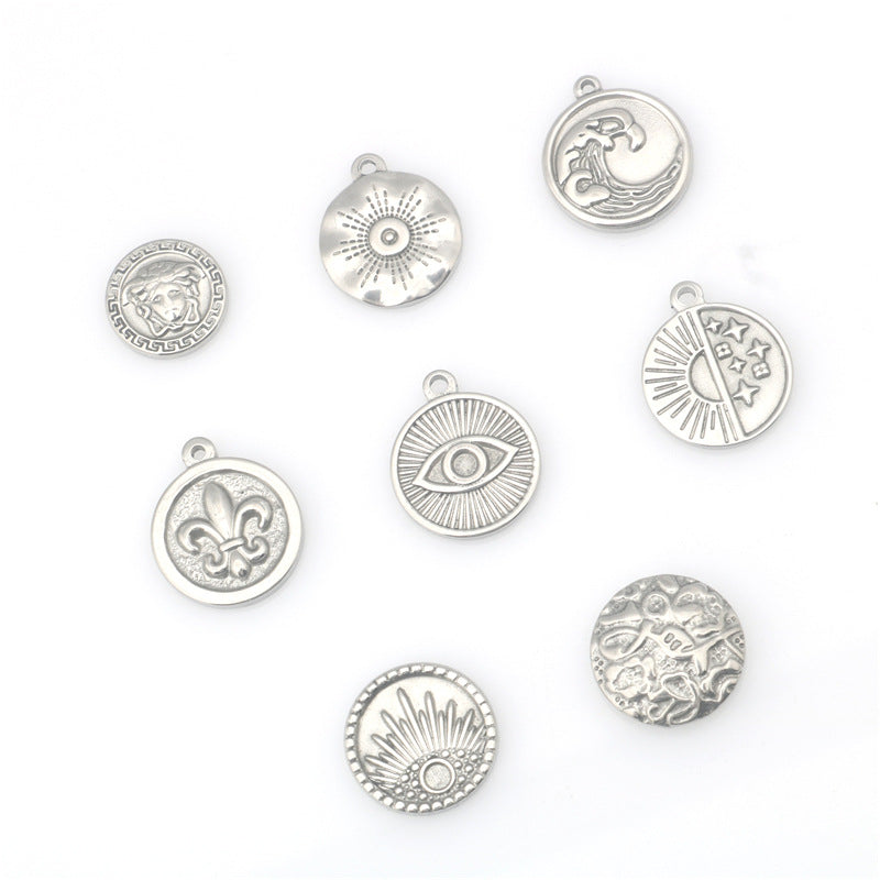 Wholesale Stainless Steel  Cross Star Round Pendant