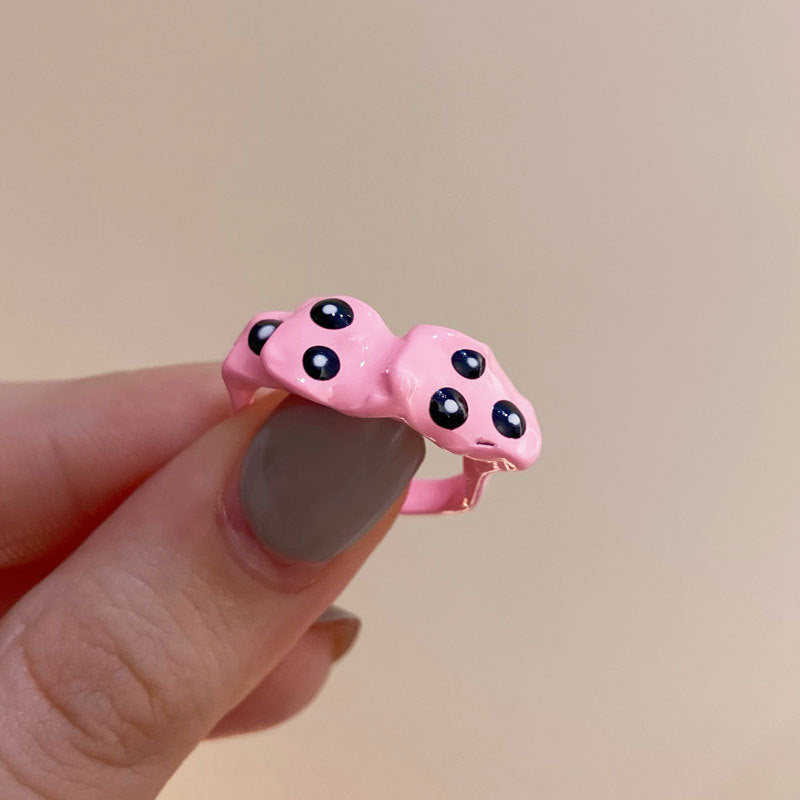 Wholesale  pink cute monster ring