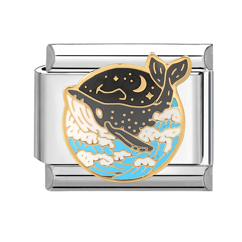 Wholesale 9mm Italian Charm Starter Bracelets DIY square Single Section Creative Stainless Steel Composable Bracelet