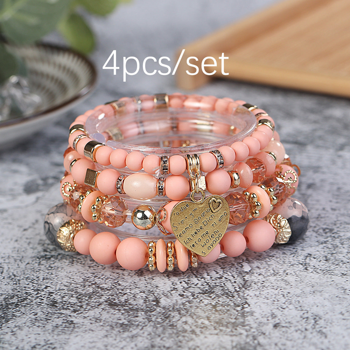 Wholesale Bohemian Retro Ethnic Style Heart Pendant Bracelet ACC-BT-Lijie004