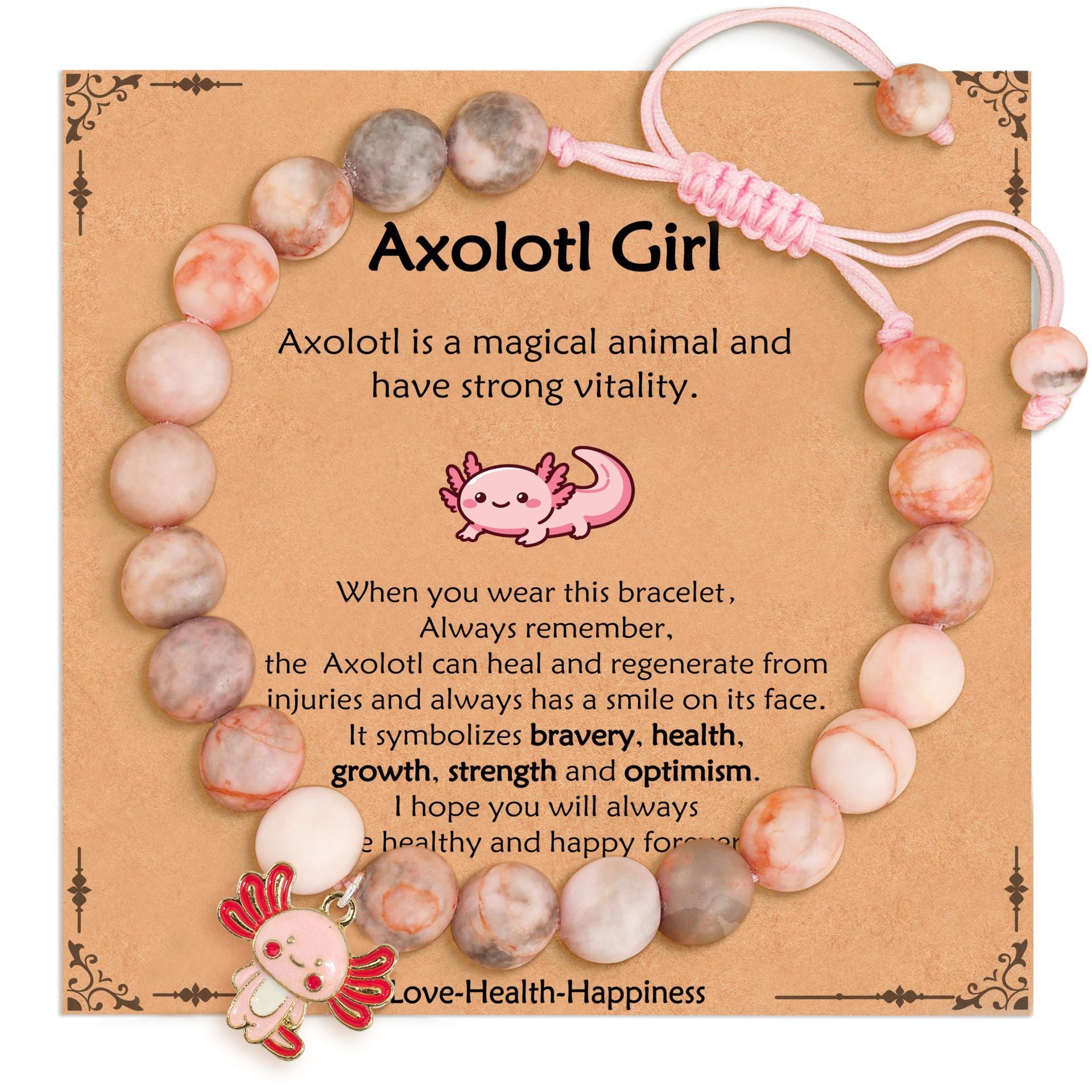 Wholesale Pink Pearl Bracelet Pink Zebra Jade Thread Braided Adjustable Pendant Bracelet