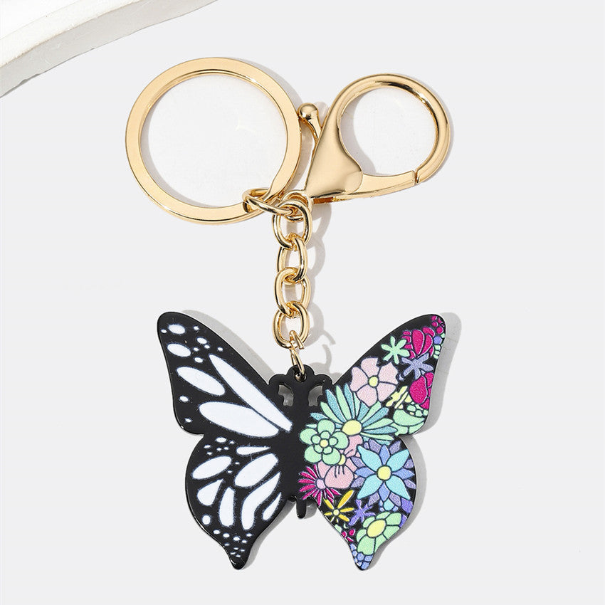 Wholesale Colorful Mixed Color Butterfly Keychain Creative Keychain ACC-KC-RongR024