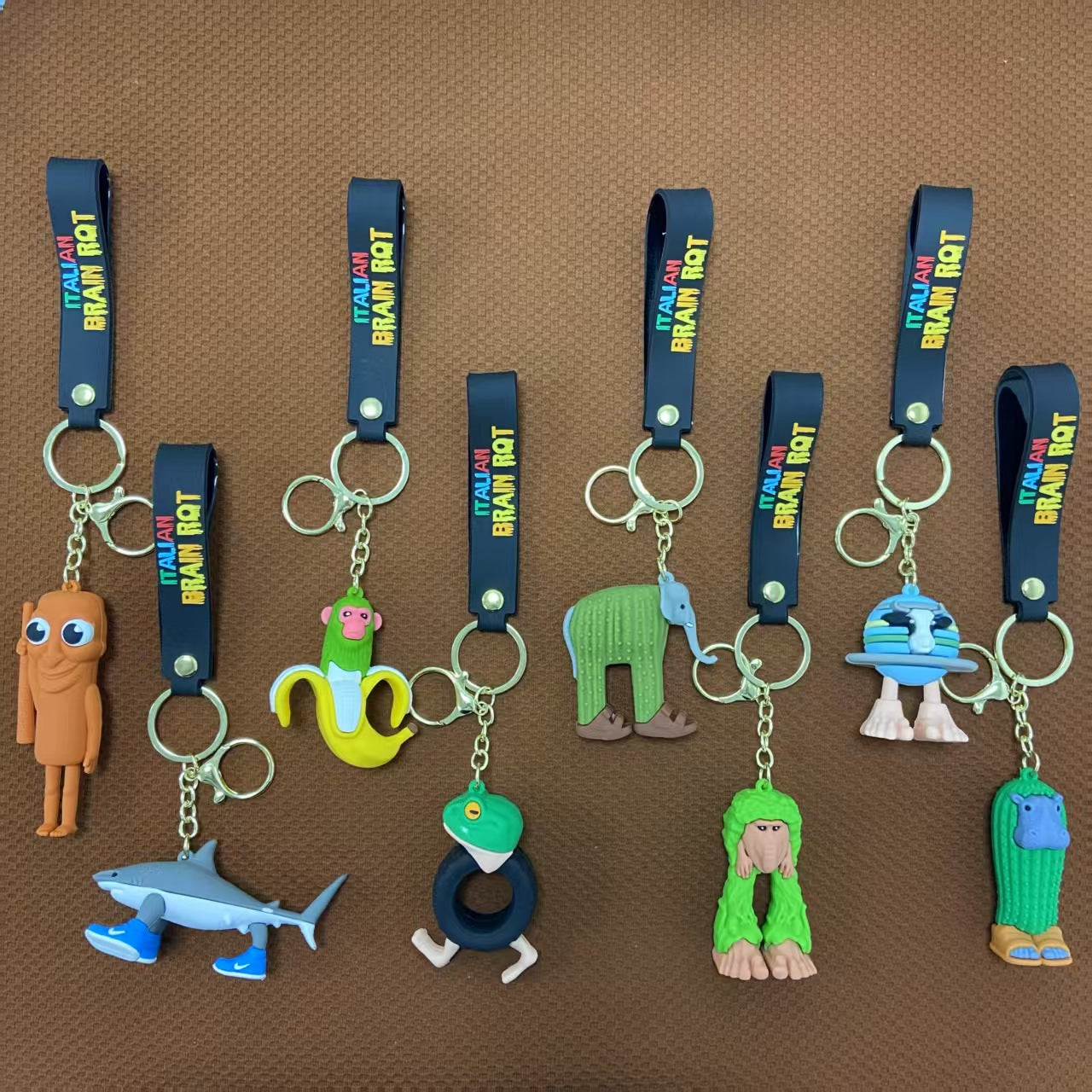 Wholesale Shanhaijing Keychain Gum Stick Shark Marine Life Hanging Silicone Frog Hanging Keychains