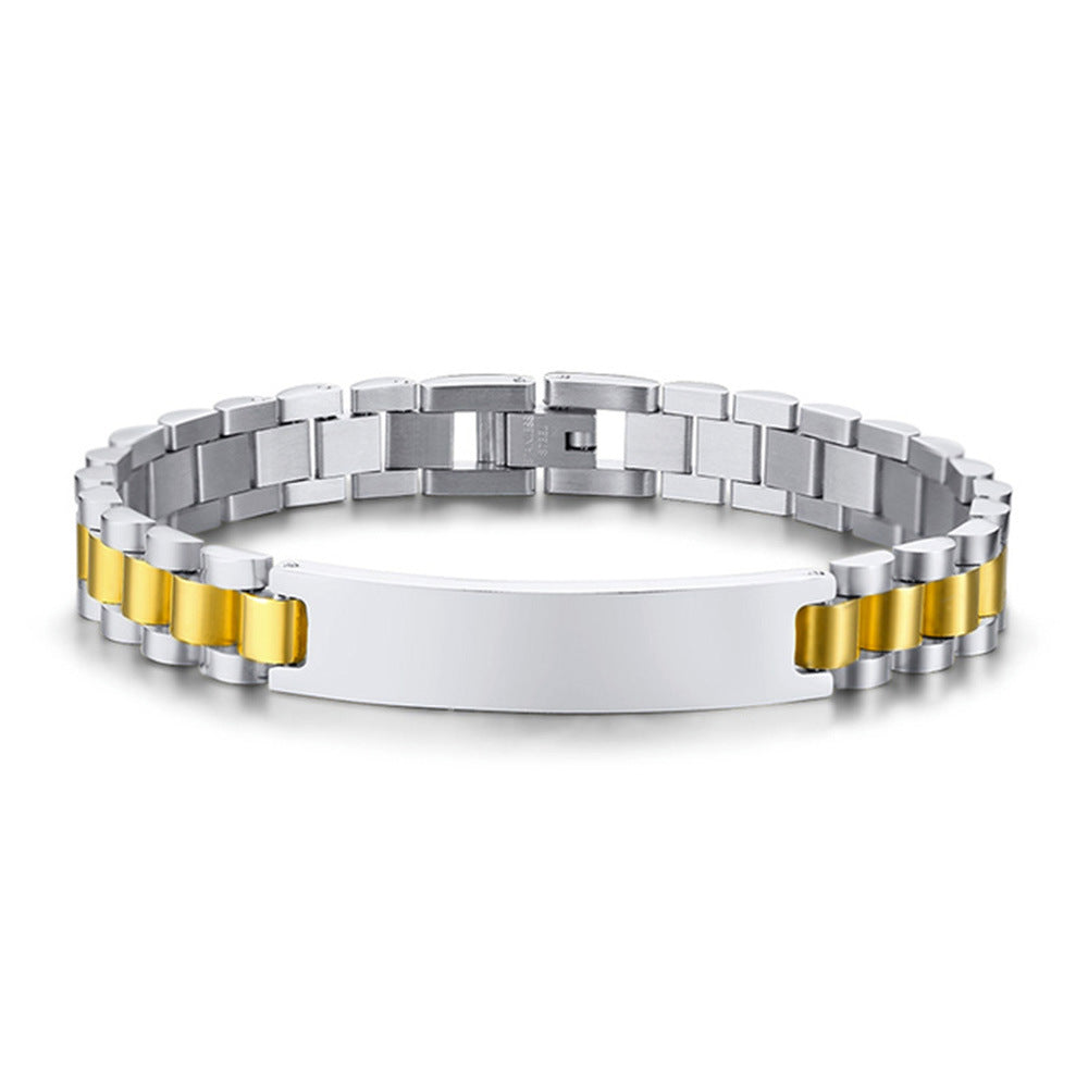 Wholesale 15MM Stainless Steel Men's Titanium Steel Bracelet Adjustable Bracelet ACC-BT-Qiaoa001