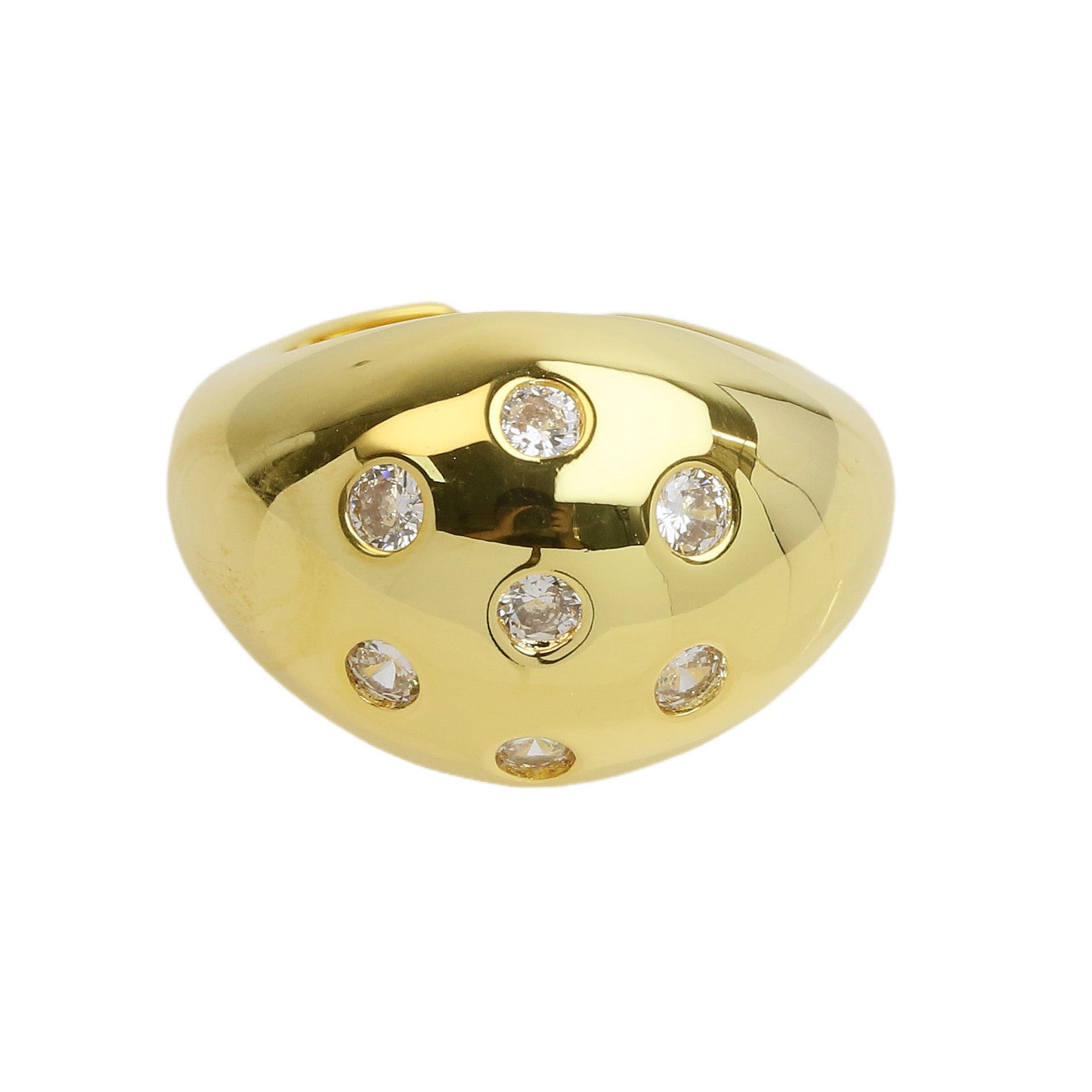 Wholesale  18k gold brass smooth heavy classic star zircon ring