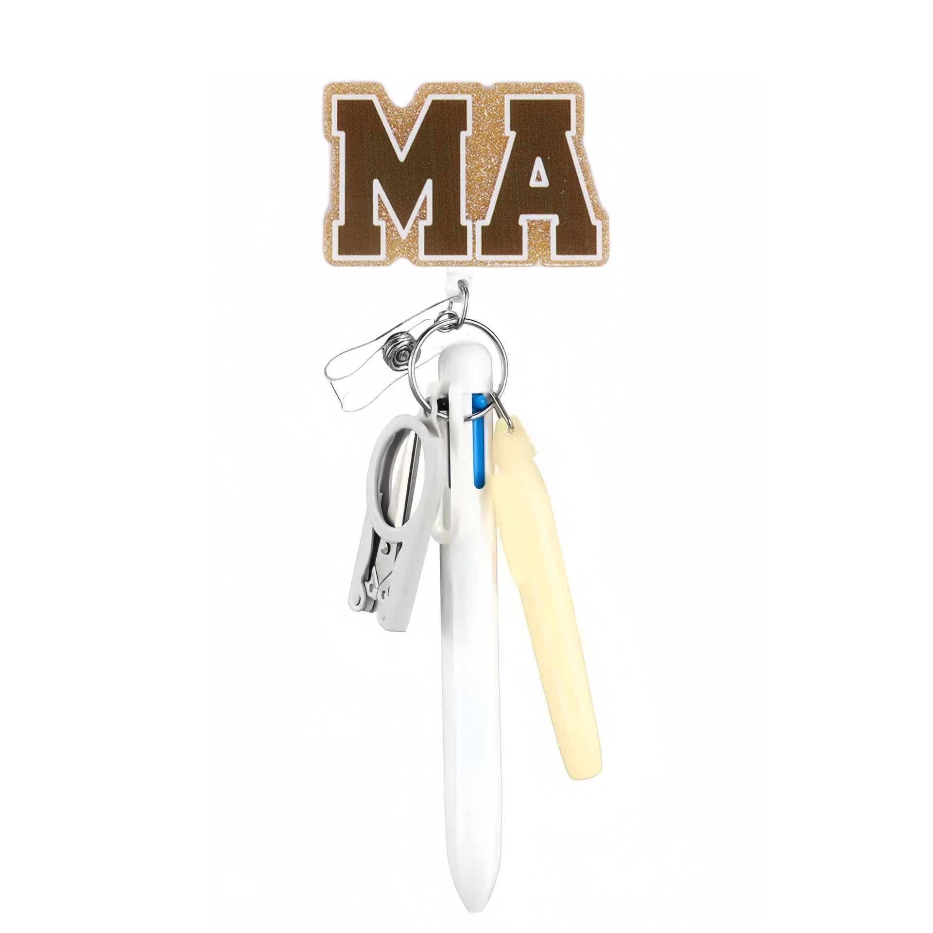 Wholesale Macaron Nurse Pen Set Series Acrylic Retractable Rotating Badge Keychain