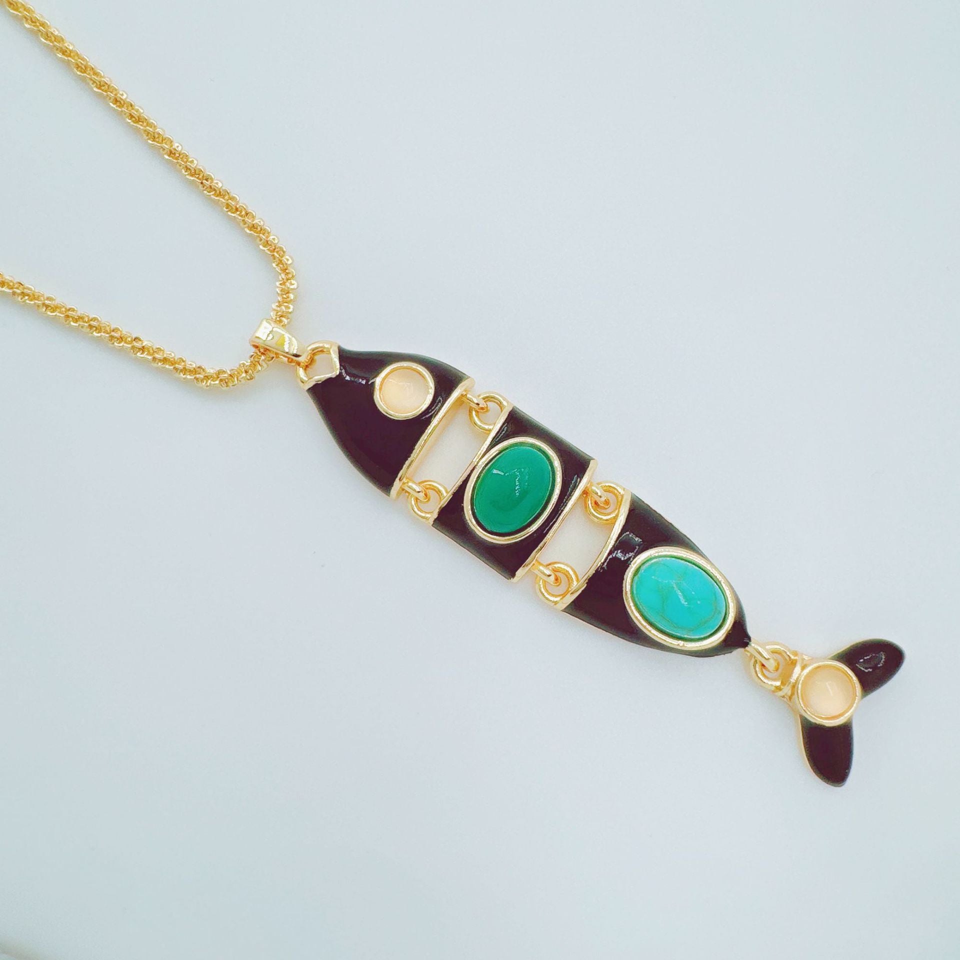 Wholesale Copper Koi Pendant Necklace Ocean Series Trendy Jewelry Accessory for Women