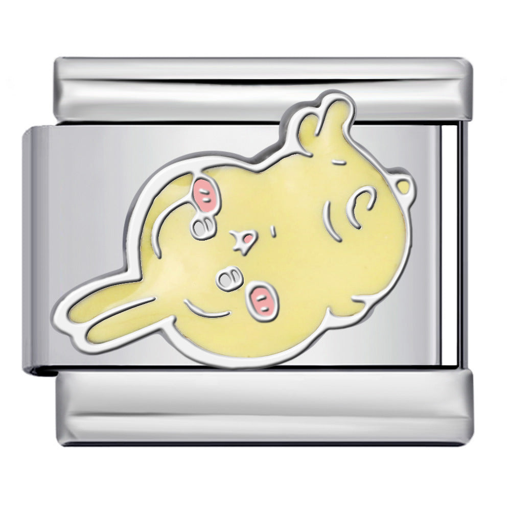 Wholesale Italian Charm Bracelet 9mm DIY Splicing Cute Cartoon Stainless Steel Composable Bracelet