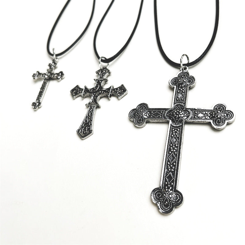 Wholesale Electroplated Alloy Vintage Cross Geometric Necklace,  Jewelry Accessory for Couples