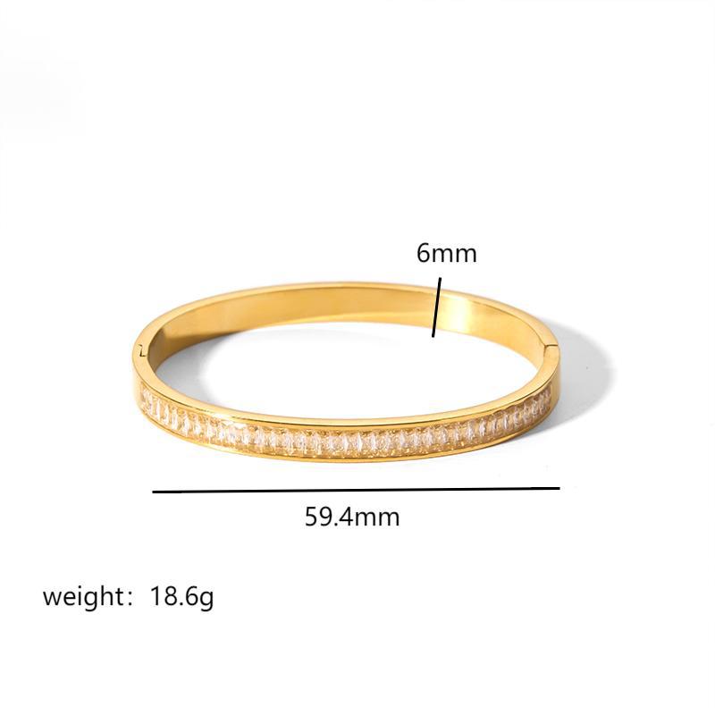 Wholesale Light Luxury Style 18K Gold Stainless Steel Inlaid Zirconium Bracelet ACC-BT-LiQuan001