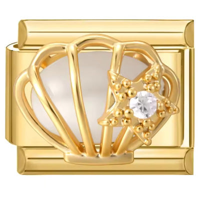 Wholesale Italian Charm Bracelet 9mm DIY  Zircon Starfish Bat Butterfly  Creative Stainless Steel Composable Bracelet