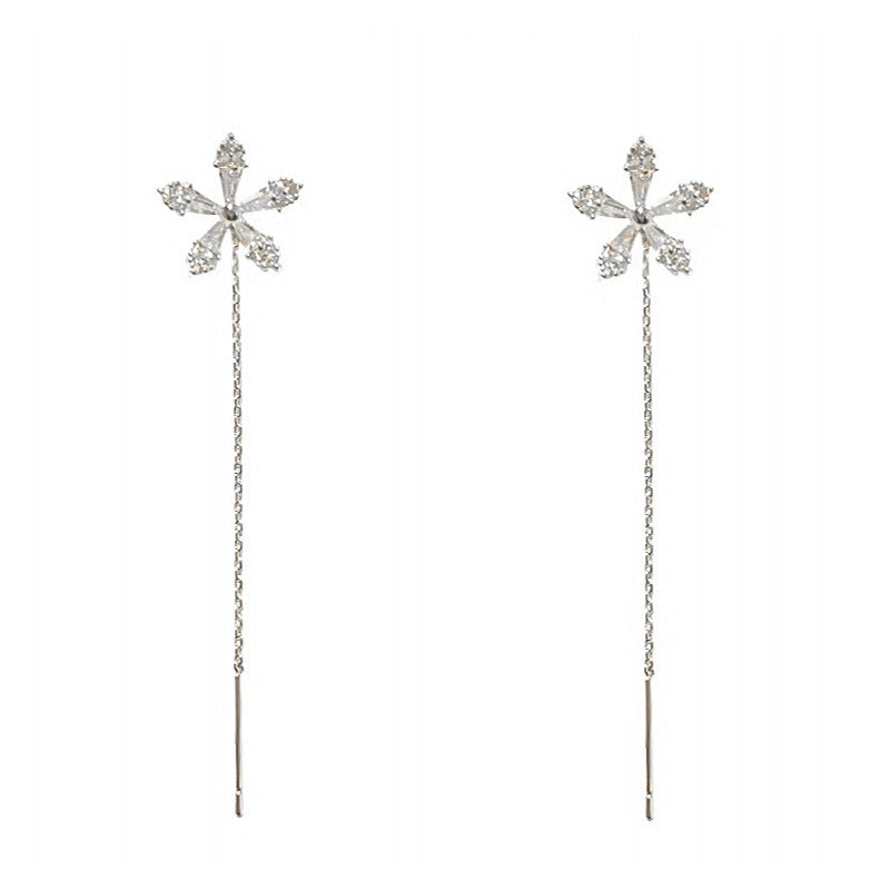 Wholesale Light luxury tassel flower earrings