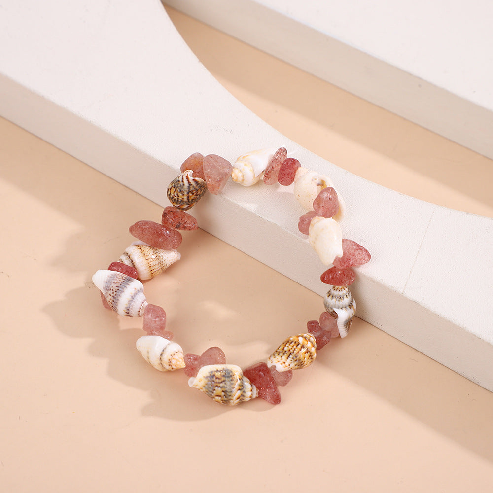 Wholesale Beach Themed Handmade Shell Bead Bracelet Starfish Pendant Jewelry Accessory