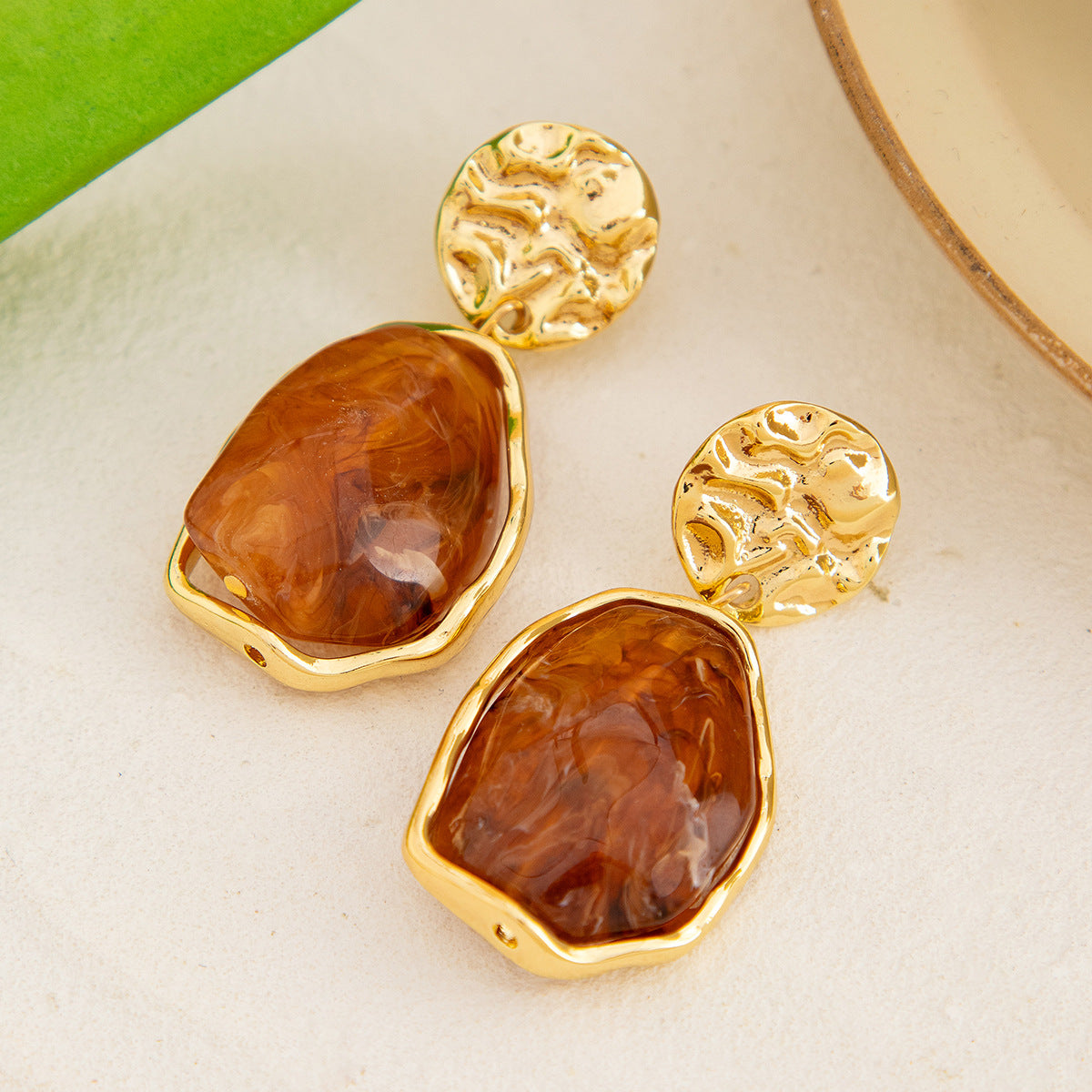 Wholesale French Fashion Pearl Square Pleated Earrings Light Luxury Style Fashion Accessory for Gift and Party Wear