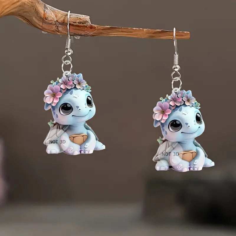 Wholesale  Colorful Turtle 2D Acrylic Earrings