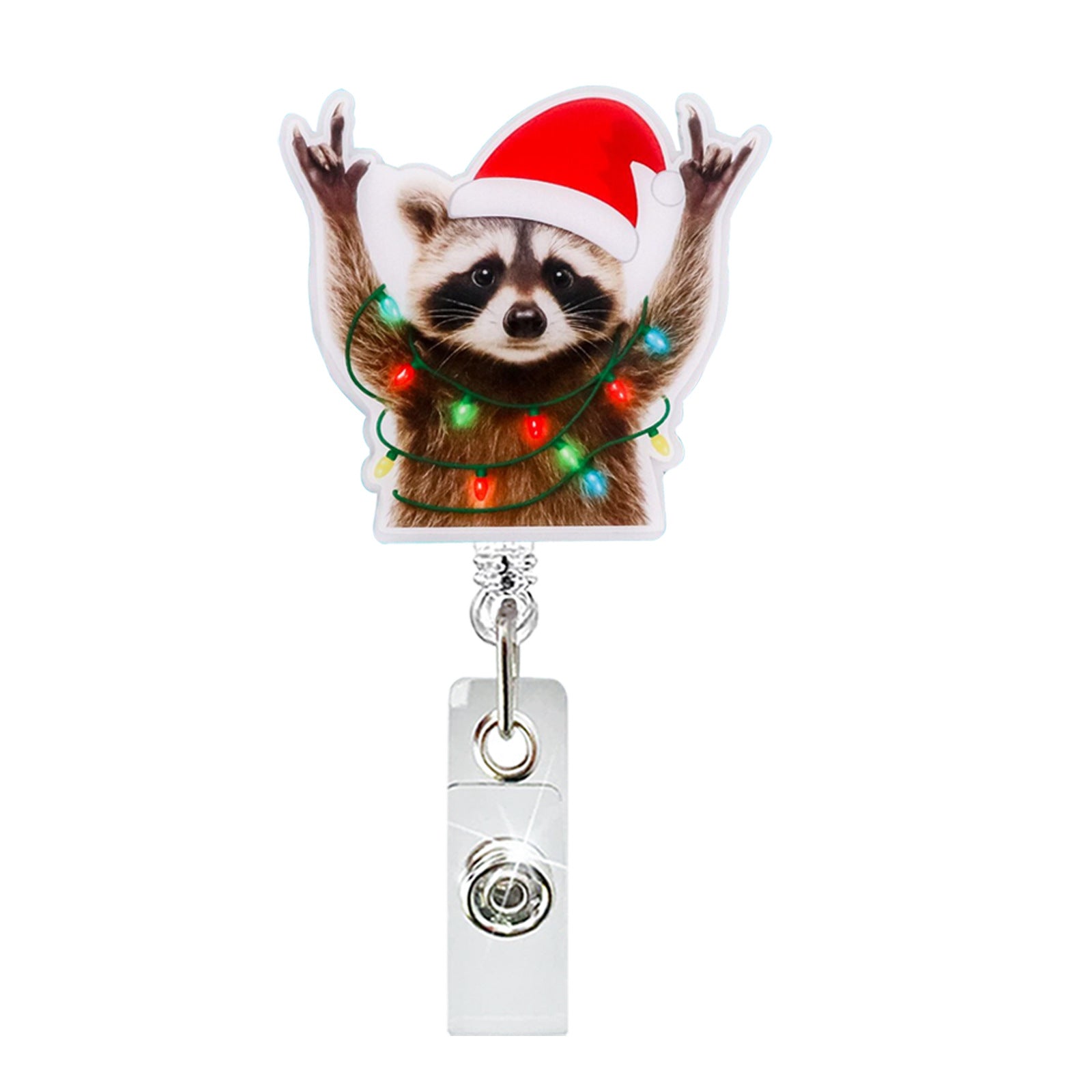 Wholesale Cute Christmas Beaded Acrylic Glitter  Badge Reels