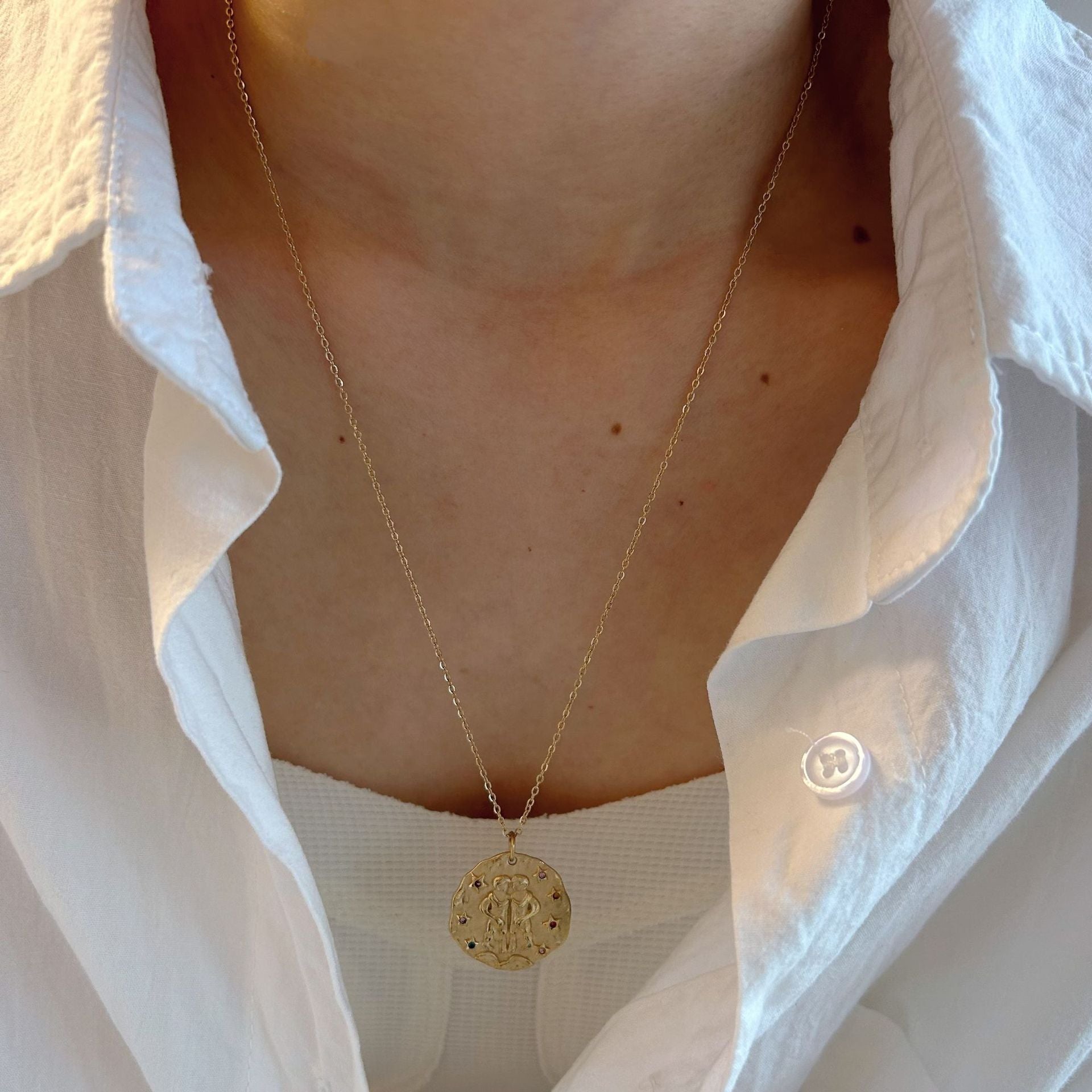 Wholesale Stainless Steel Twelve Constellations Coin Necklace