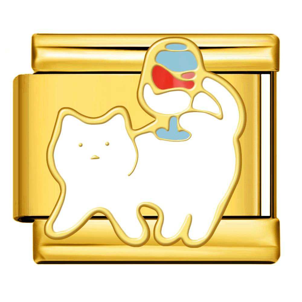 Wholesale 9mm Italian Charm Starter Bracelets DIY Cat and Dog Single Section Creative Stainless Steel Composable Bracelet