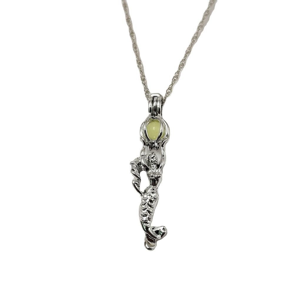 Wholesale  Luminous Hollow Mermaid Necklace