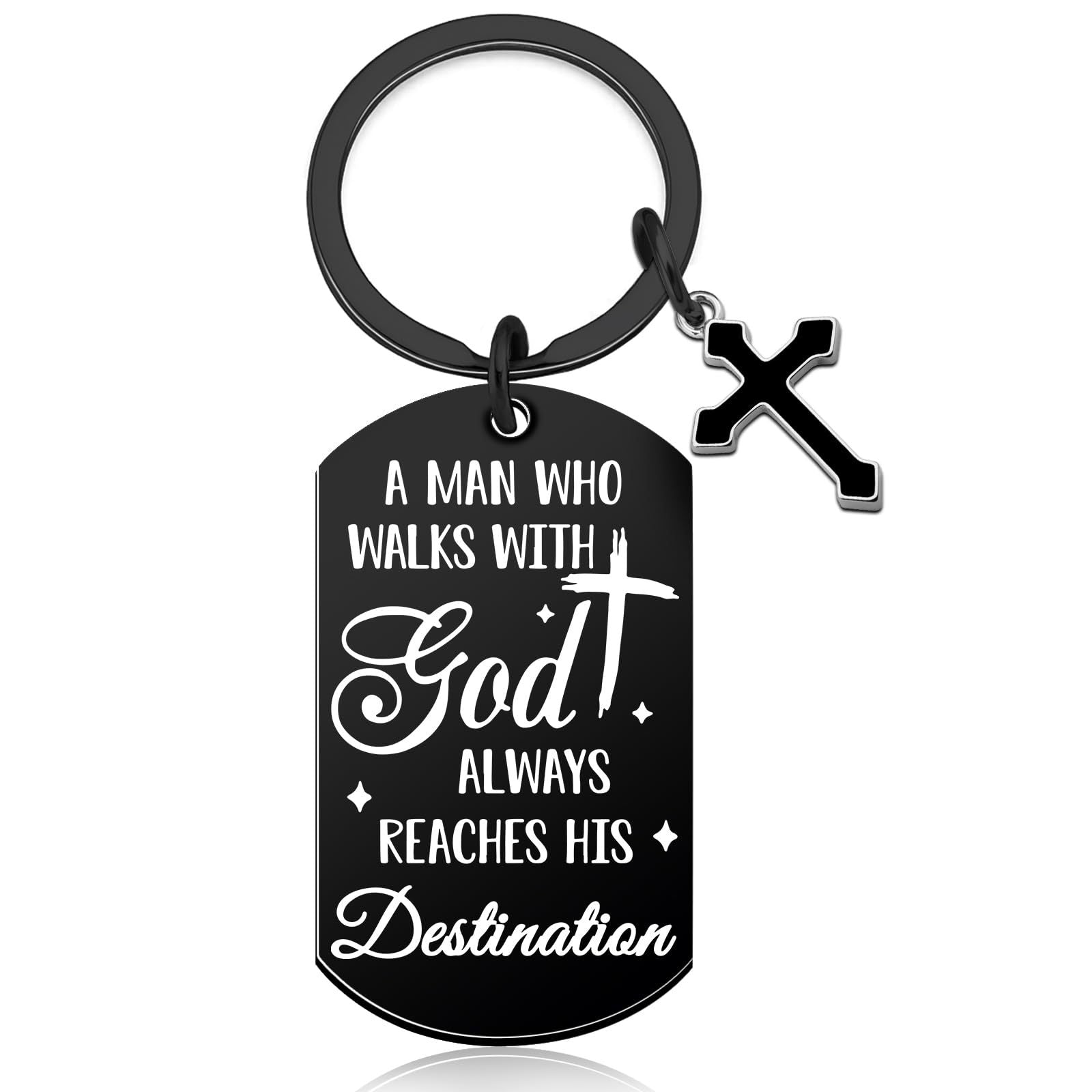 Wholesale Stainless steel military tag keychain cross - a commemorative Christmas gift for friends.