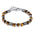 Wholesale  stainless steel  geometric tiger eye beaded chain bracelet