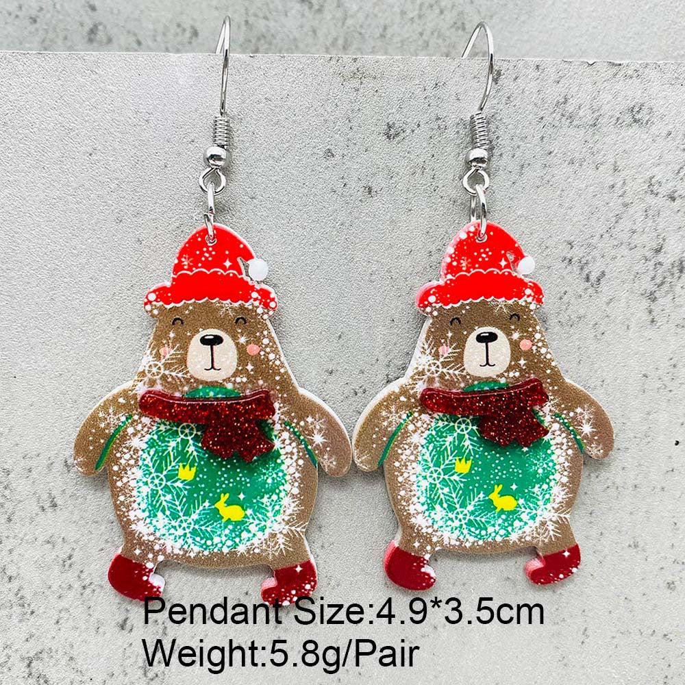Wholesale Christmas snowman acrylic earrings