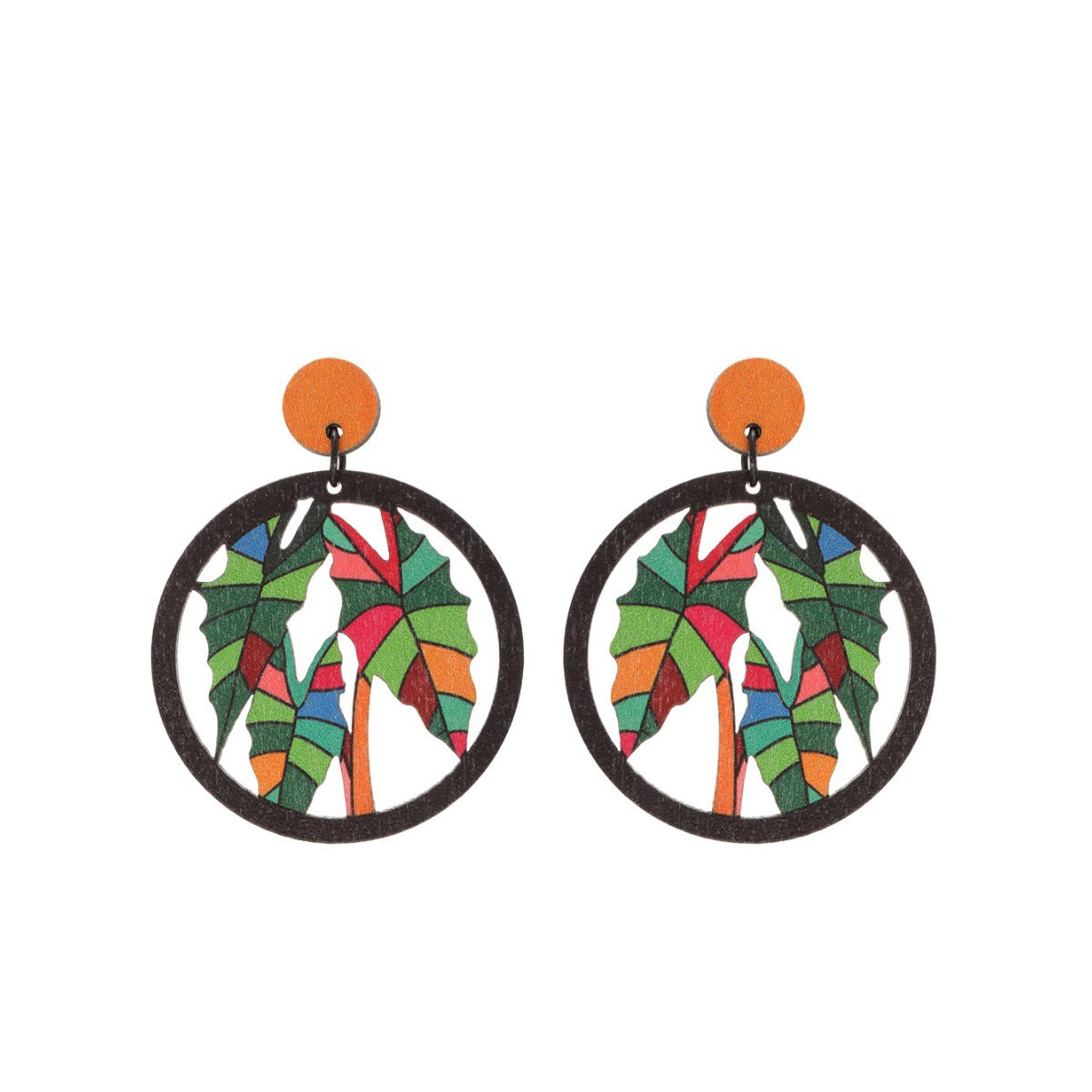 Wholesale  Bohemian Coconut Flower Bird Hollow Earrings Round Earrings