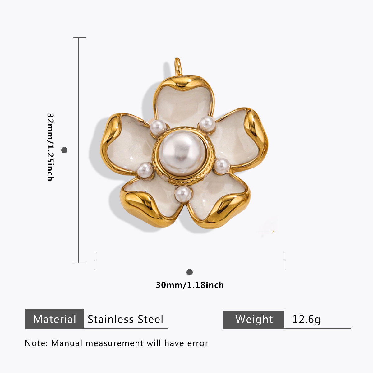 Wholesale 5pcs Stainless steel 18K vacuum plating color  flower pendant
