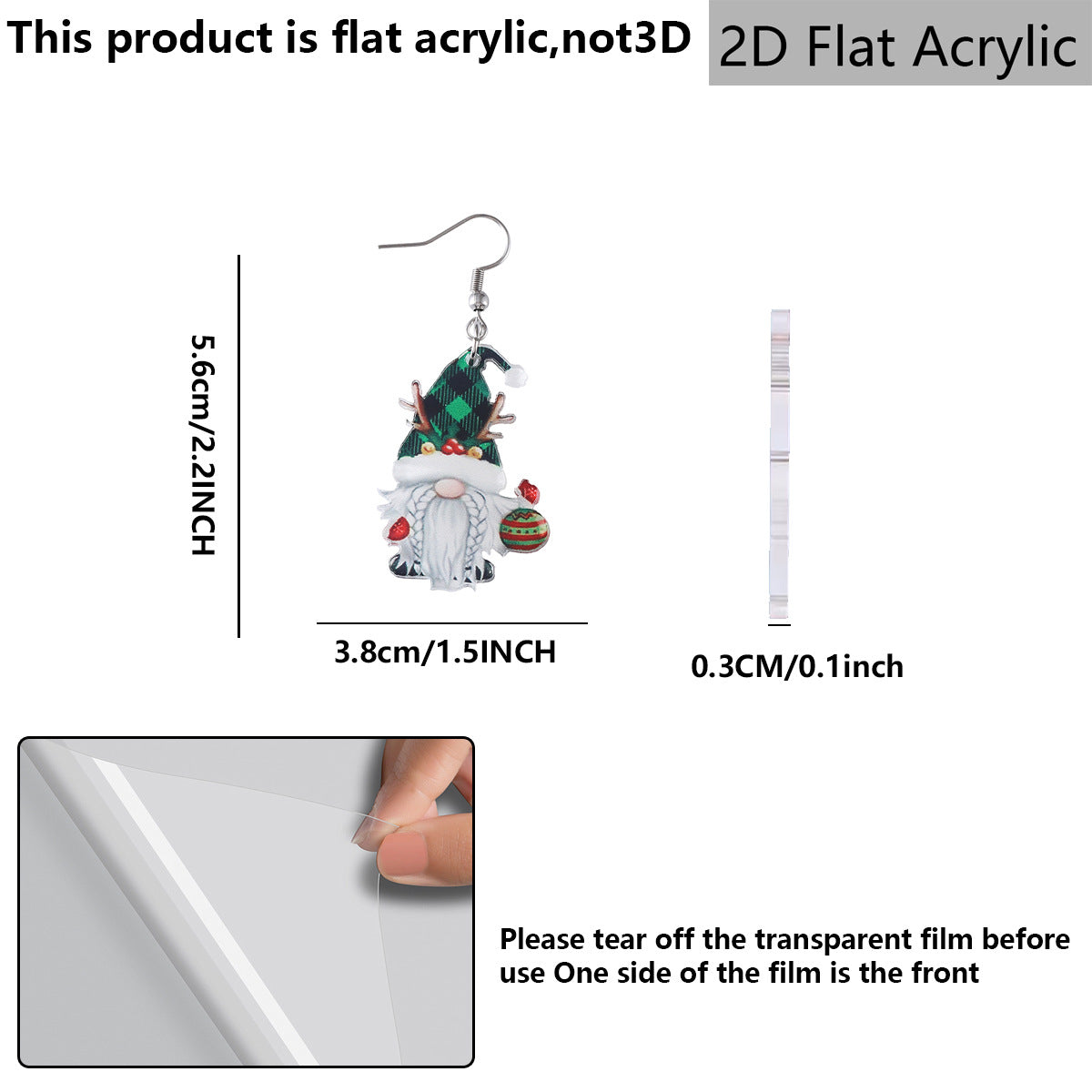 Wholesale Acrylic Snowman Earrings Asymmetric Color Block Retro Print Christmas Party Jewelry For Women Trendy Resale