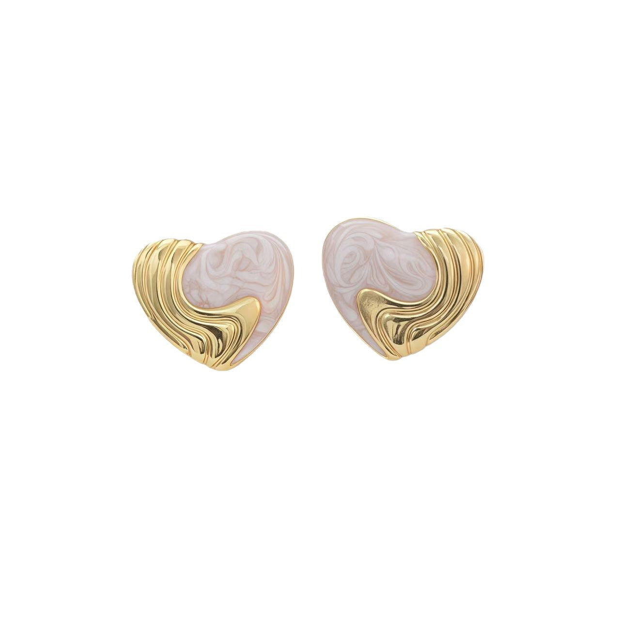 Wholesale Electroplated Stainless Steel Heart Enamel Drop Earrings Women' s Stylish European Fashion Jewelry Gift Boutique Resale