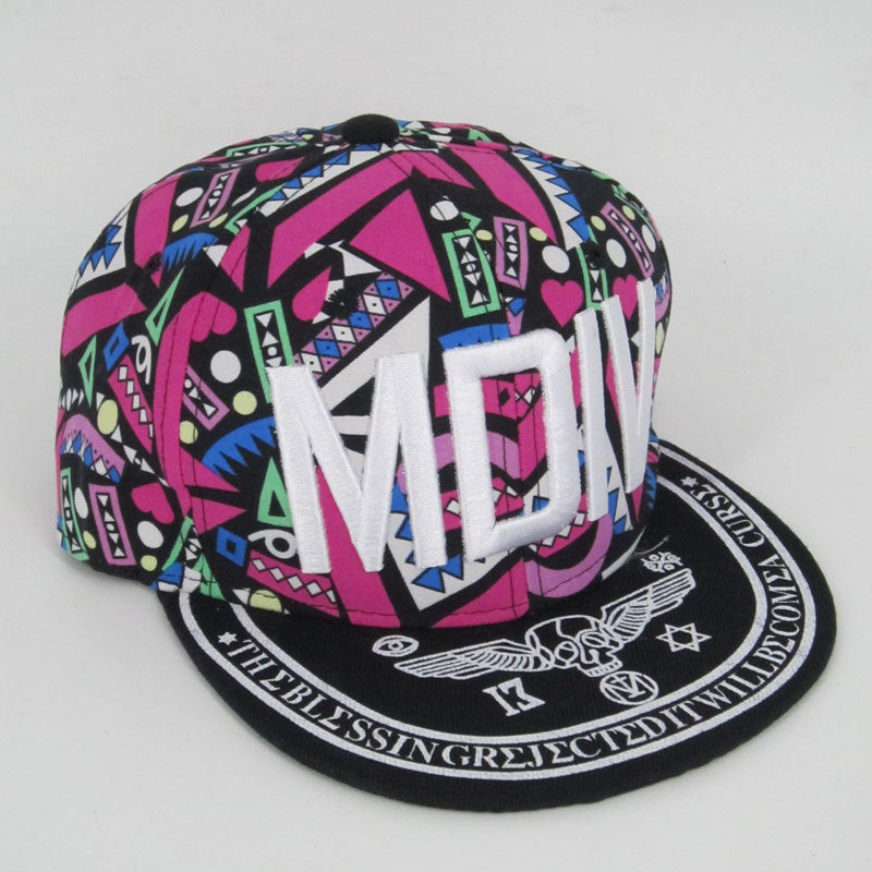 Wholesale Floral Hip Hop Flat Brim Hat Totem Baseball Cap ACC-HT-Huic012