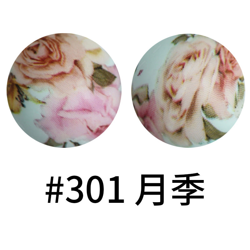 Wholesale 50pcs Western Style Leopard Skull Color Aztec Printed Silicone Balls Beads ACC-BDS-HeSheng005