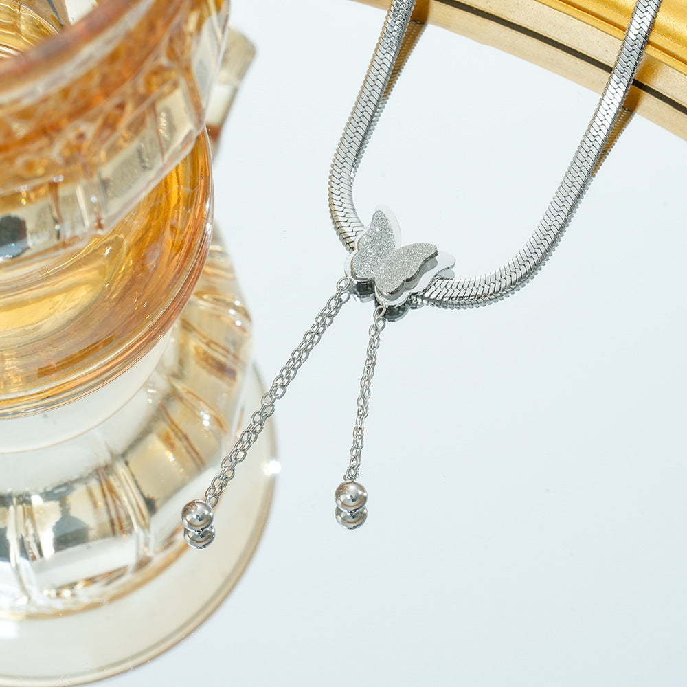 Wholesale Trendy Butterfly Necklace Titanium Steel Fashion Jewelry Accessory for Women