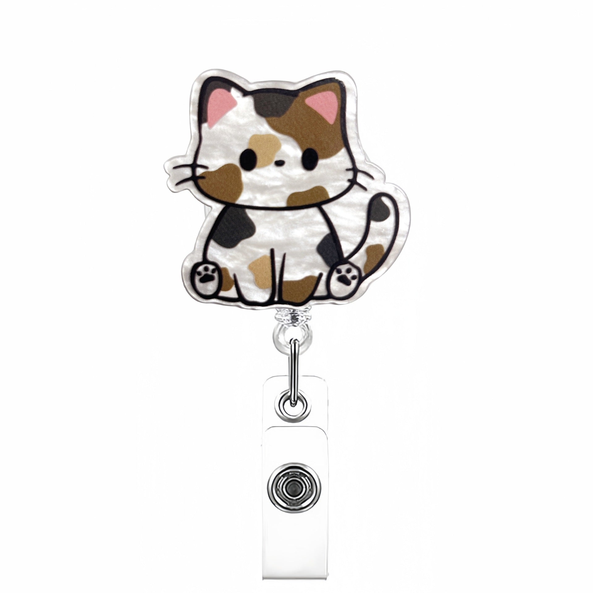 Wholesale Cute Pet Series Acrylic Retractable Rotating Badge Keychain