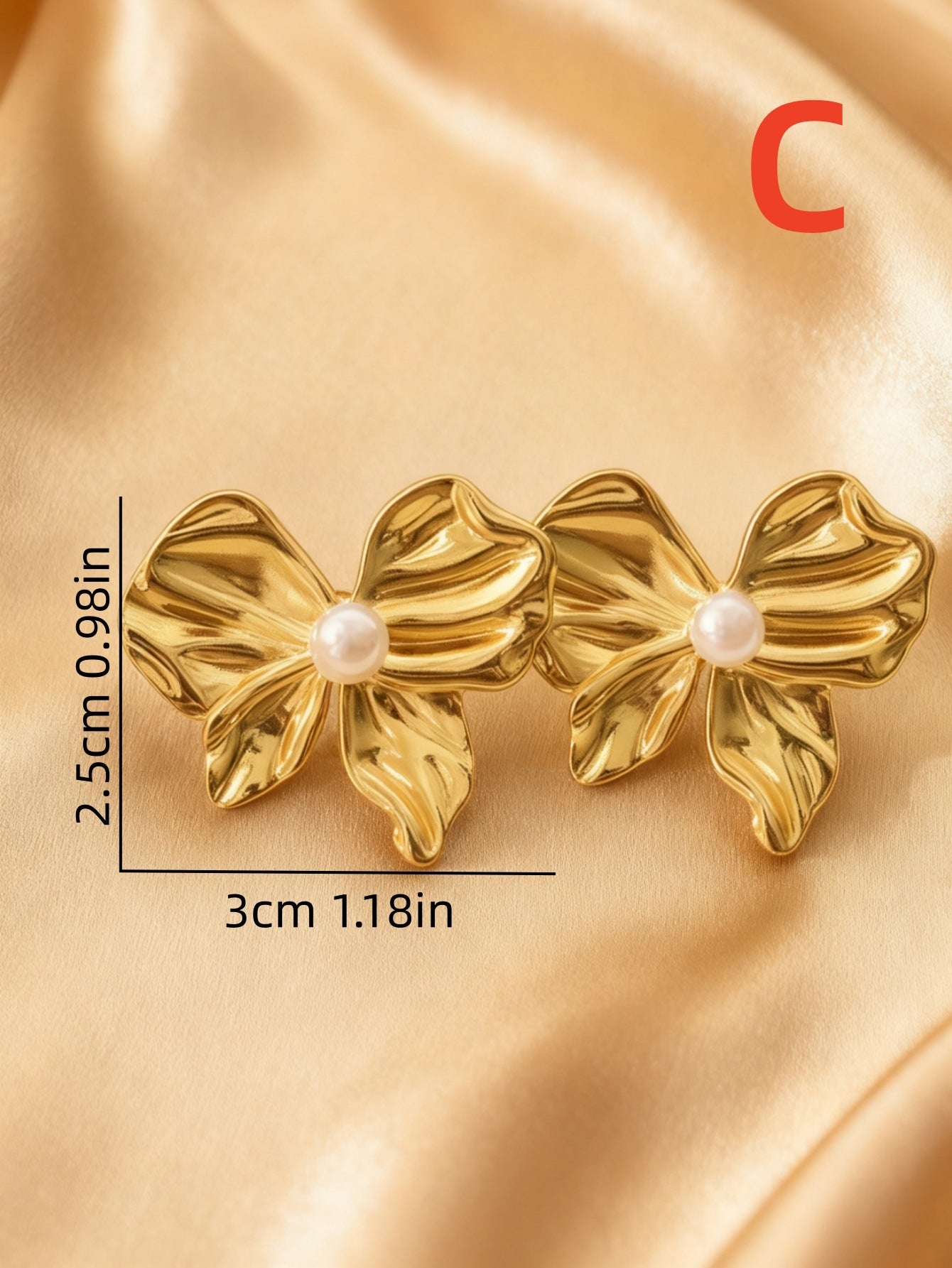 Wholesale Stainless steel gold irregular hollow embossed design earrings
