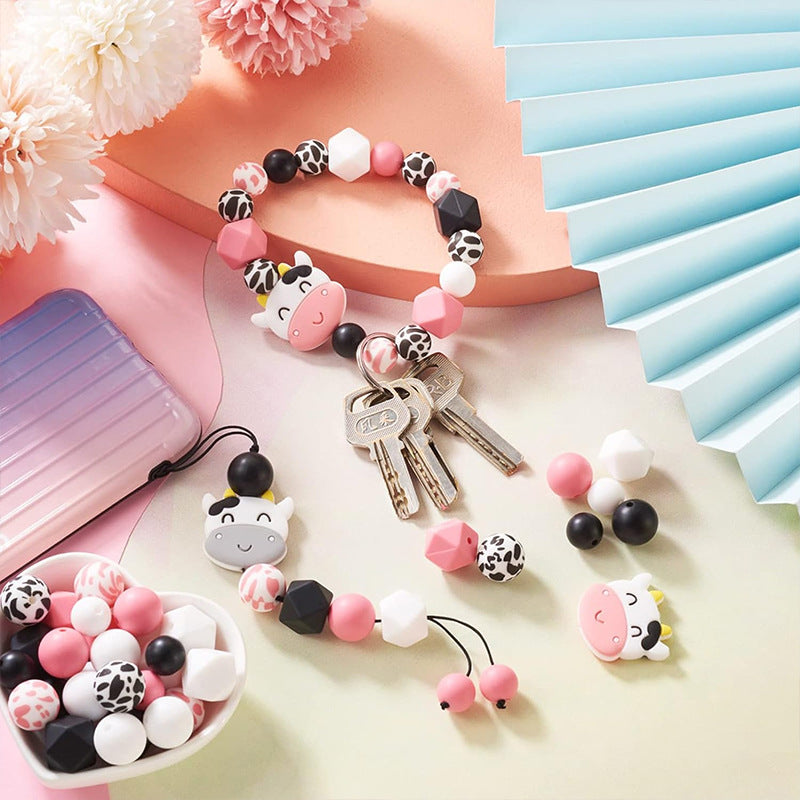 Wholesale 20pcs Cartoon Bull Head Focal Beads DIY Bead Accessories