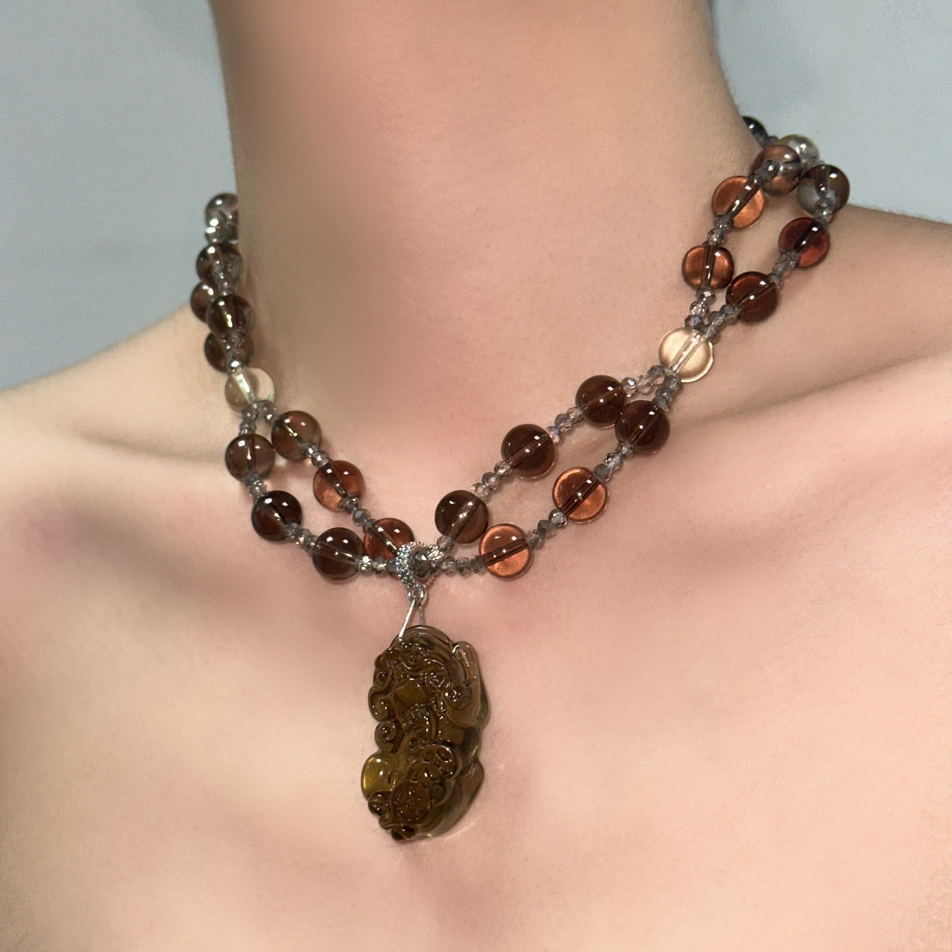 Wholesale Natural Tiger Eye Crystal Necklace