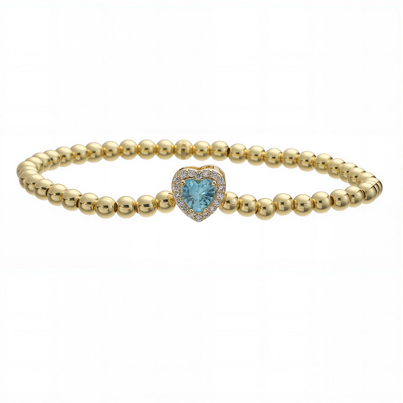 Wholesale  birthstone heart-shaped bracelet