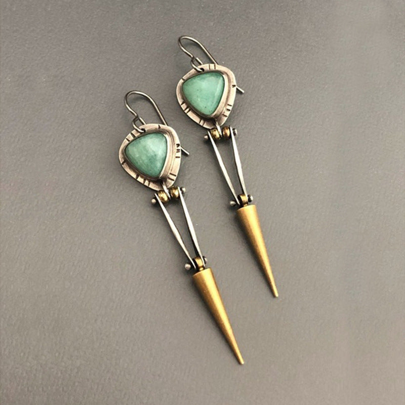 Wholesale  creative alloy jewelry Wind Bell turquoise earrings
