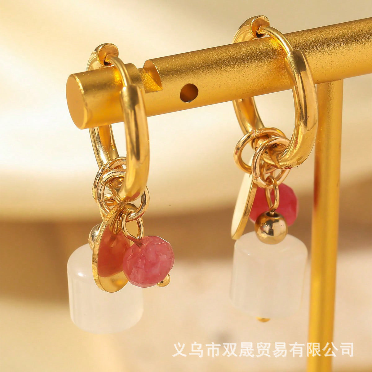 Wholesale Electroplated Gold Stainless Steel Bohemian Turquoise Earrings Boutique Resale