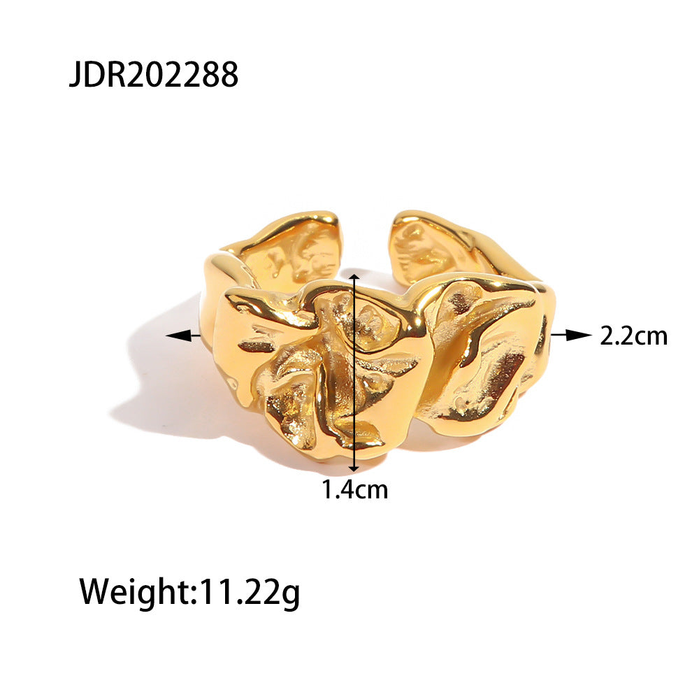 Wholesale Stainless Steel Electroplated Retro Heart Ring - Trendy Everyday Wear Gift for Women