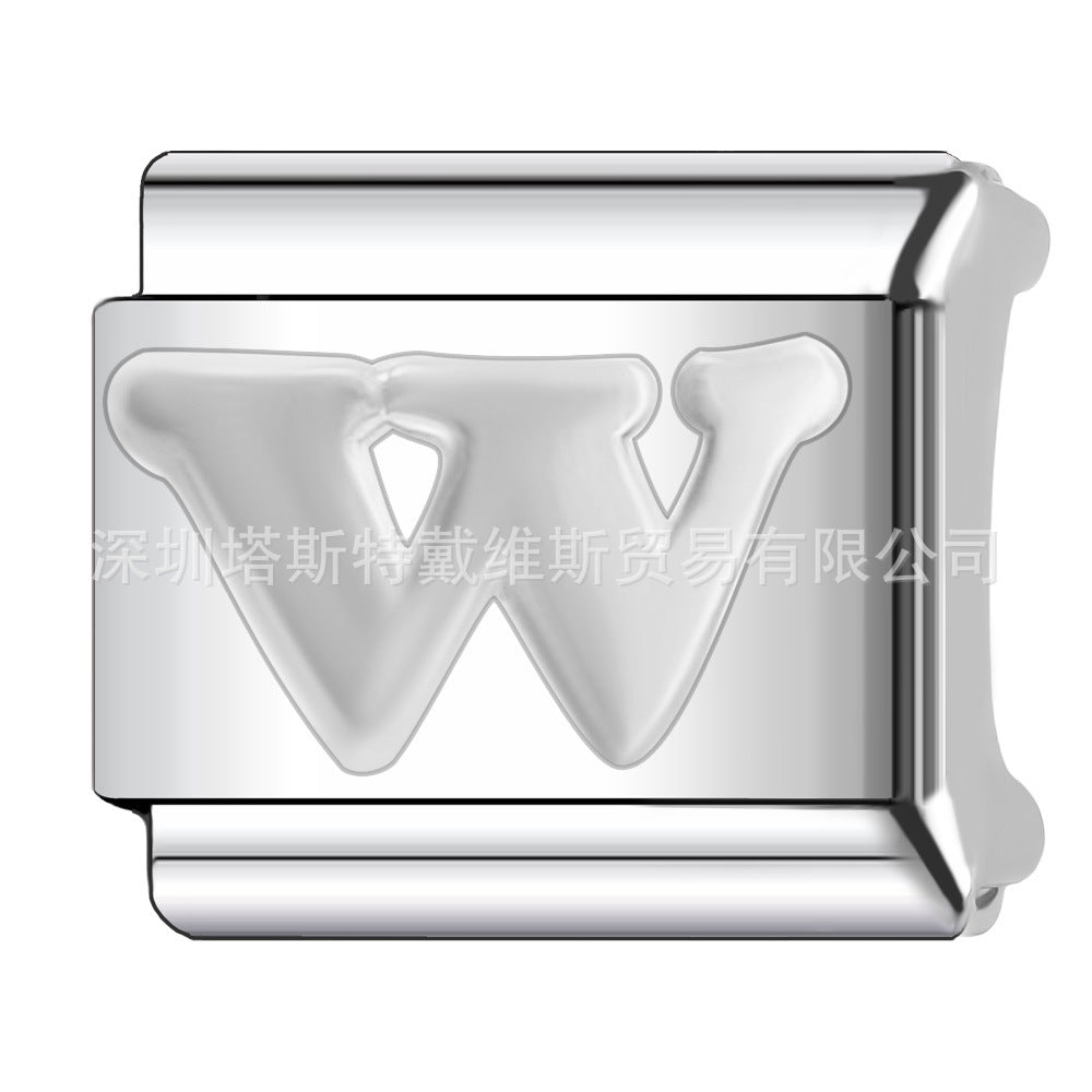 Wholesale 9mm Italian Charm Starter Bracelets DIY square Single Section Creative Stainless Steel Composable Bracelet