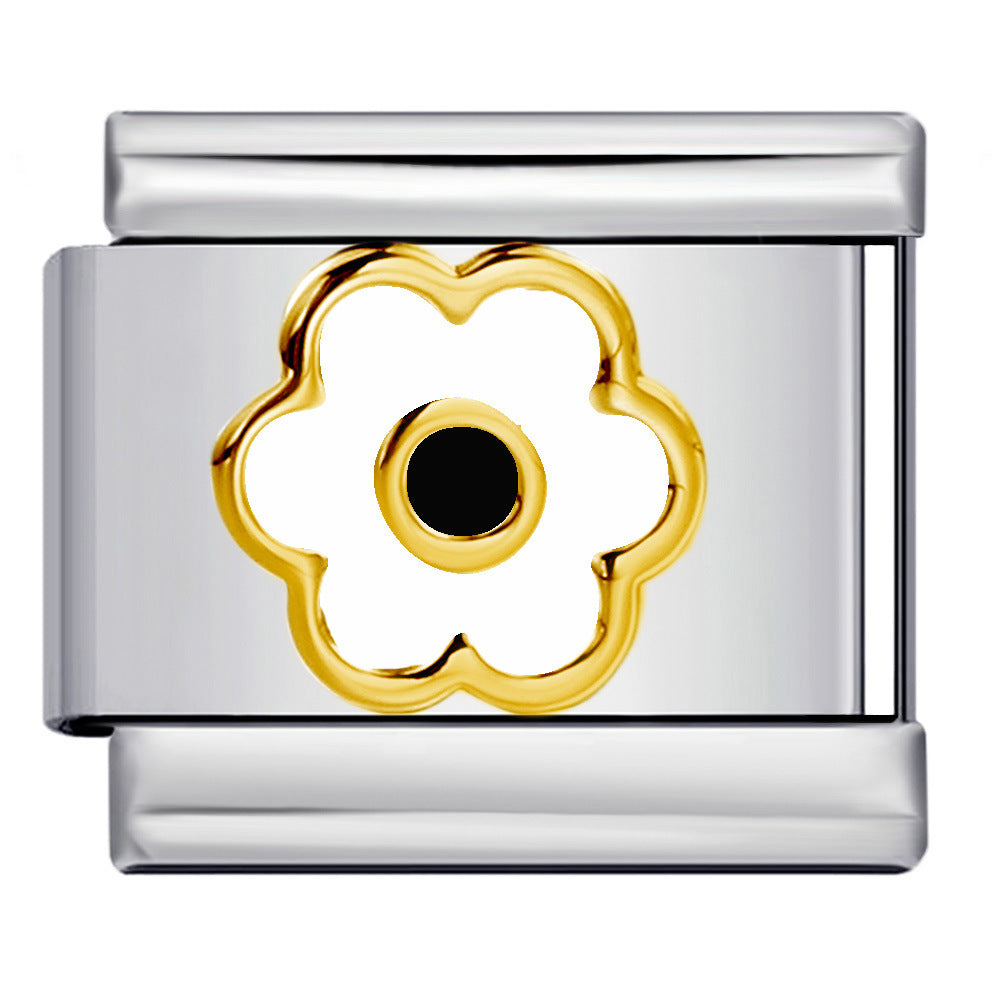 Wholesale Italian Charm Bracelet 9mm DIY Splicing Colored Oil-Drip Petals Stainless Steel Composable Bracelet