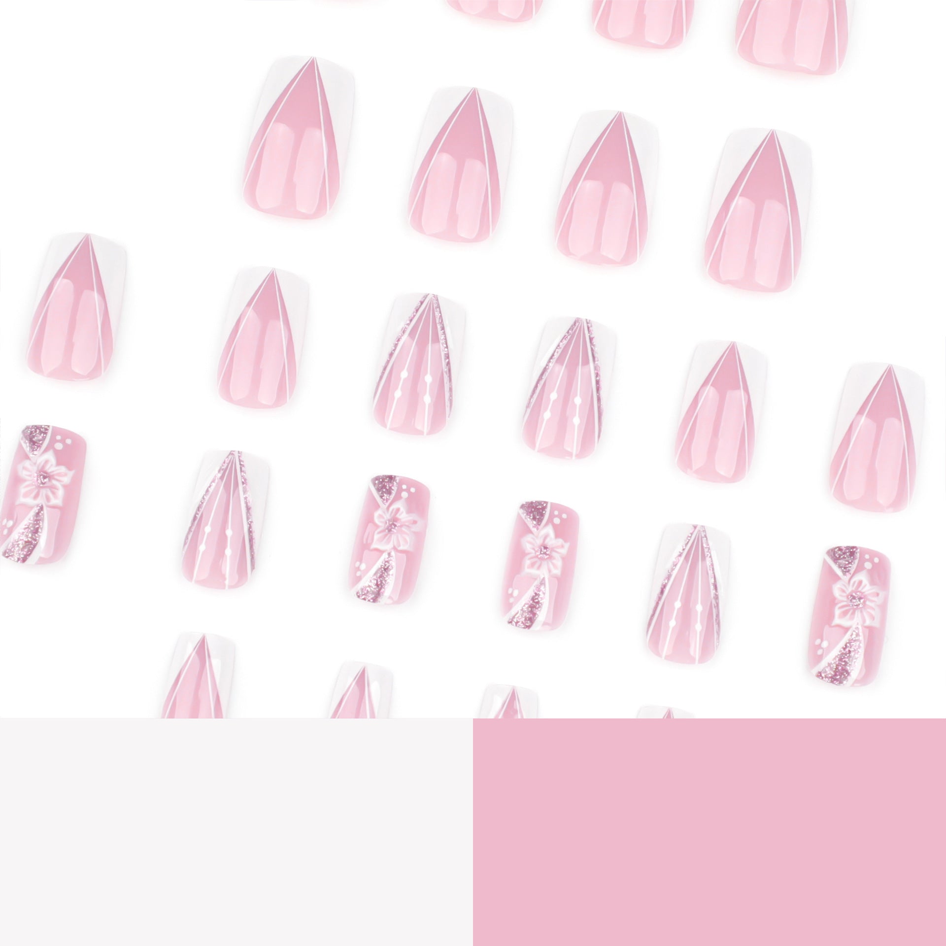 Wholesale 24 Pieces/box 3D Flowers Nails Kits Nail Stickers