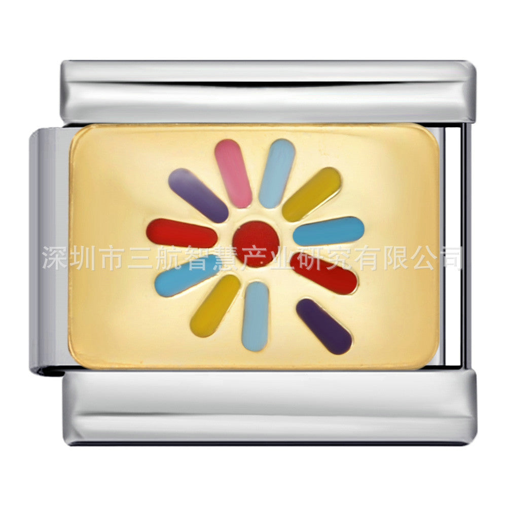 Wholesale 5pcs Italian Charm Bracelet 9mm DIY Splicing Bowling Ball Stainless Steel Composable Bracelet