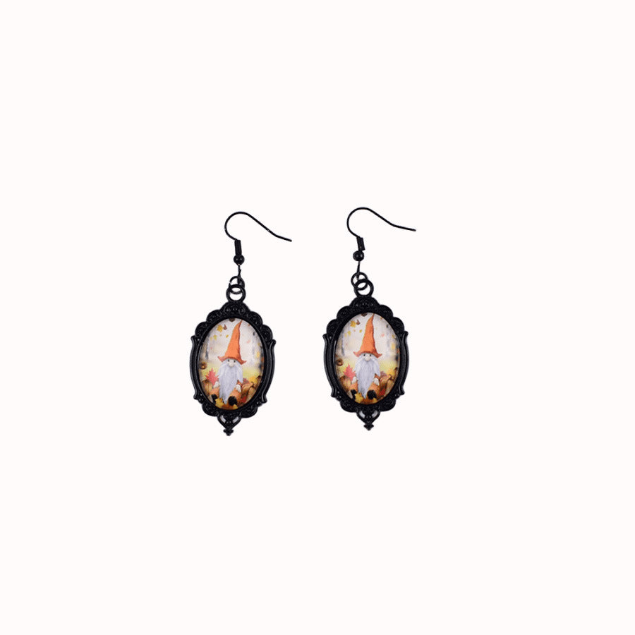 Wholesale  Pendant Earrings Ghost Pumpkin Dark Castle Design Zinc Alloy Electroplated Fashion Jewelry For Party Boutique Resale